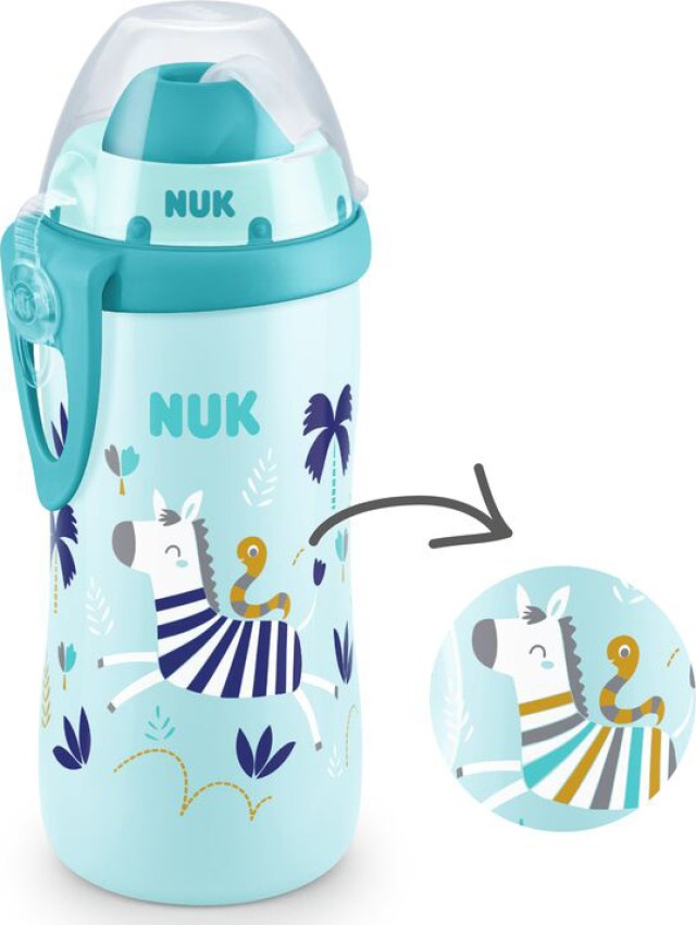 Nuk Flexi Cup Παγουράκι που Αλλάζει Χρώμα με Καλαμάκι Σιλικόνης για 12m+ Χρώμα:Μπλε 300ml [10.255.575]