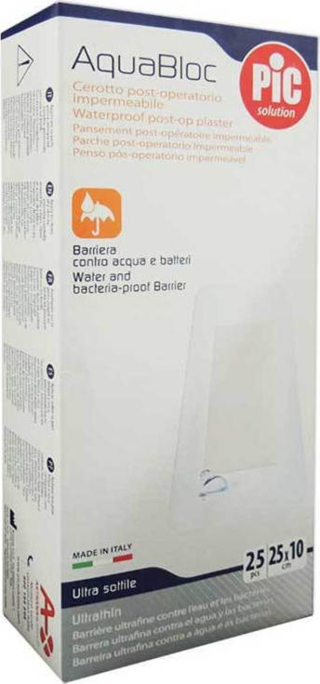 Pic Solution Aquabloc Αυτοκόλλητες Αδιάβροχες Γάζες [25x10cm] 25 Τεμάχ …