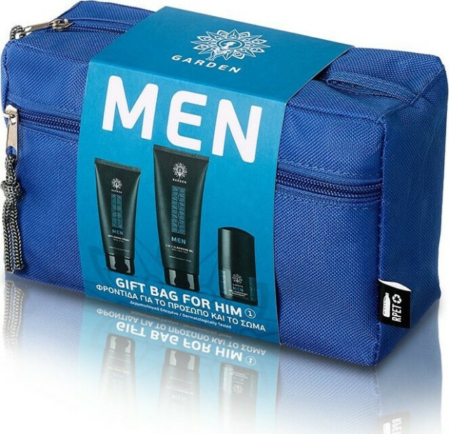 Garden of Panthenols Men PROMO Bag Anti Aging Face & Eye Cream 75ml -  3 in 1 Cleansing Gel 200ml - Anti Perspirant Deodorant Roll on 50ml