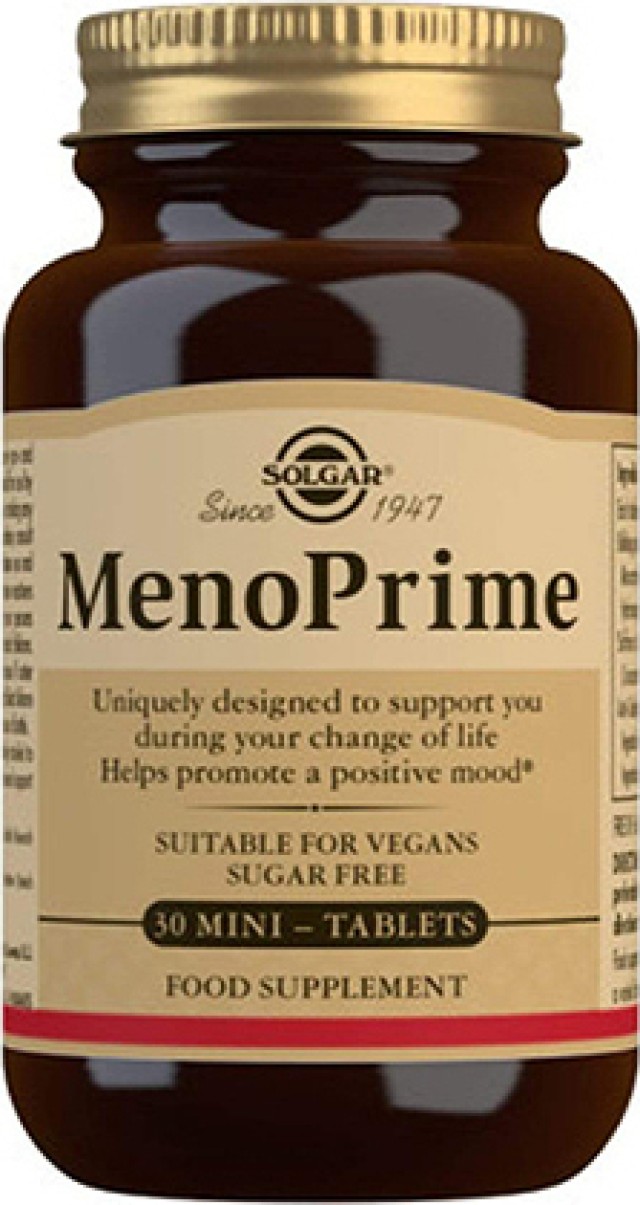 Solgar MenoPrime Συμπλήρωμα Διατροφής για Ανακούφιση από τα Συμπτώματα της Εμμηνόπαυσης 30 Ταμπλέτες