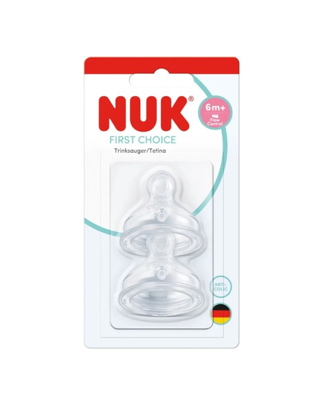 Nuk First Choice+ Anti Colic Θηλές Σιλικόνης Flow Control για 6m+ Κατά &hellip;