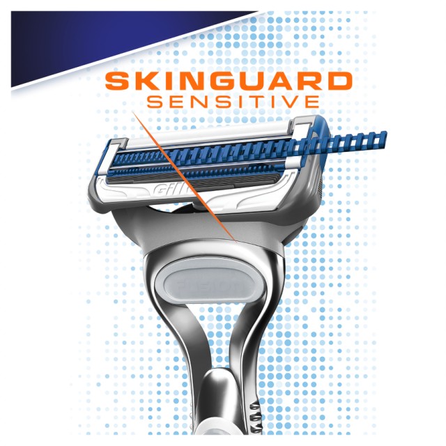 Gillette SkinGuard Sensitive 1 Ανδρική Ξυριστική Μηχανή και 2 Ανταλλακτικές Κεφαλές