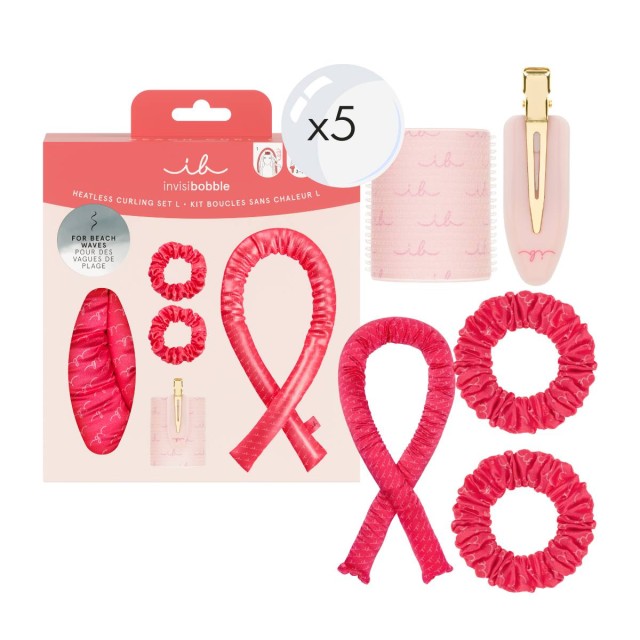 Invisibobble Gift Set Beach Curl L Pink Heatless Large για Μπούκλες Cu …