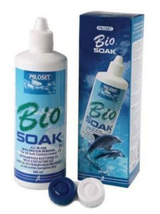 BIOSOAK All in one υγρό φακών επαφής 360 ml + θήκη φακών