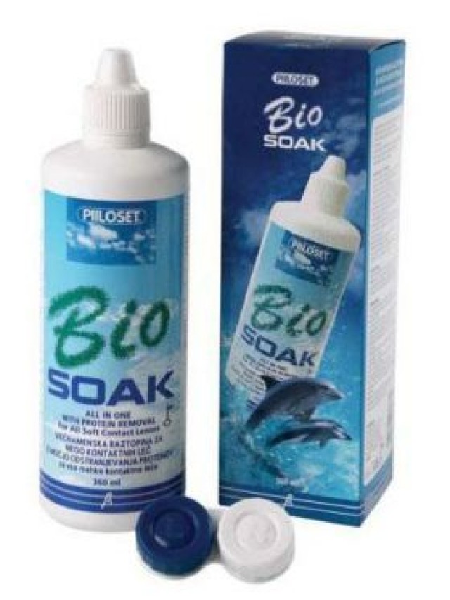BIOSOAK All in one υγρό φακών επαφής 360 ml + θήκη φακών BIOSOAK All in one υγρό φακών επαφής 360 ml + θήκη φακών