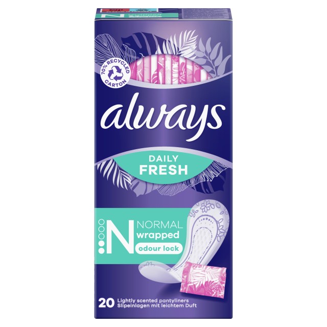 Always Daily Fresh Σερβιετάκια Ατομική Συσκευασία 20 Τεμάχια