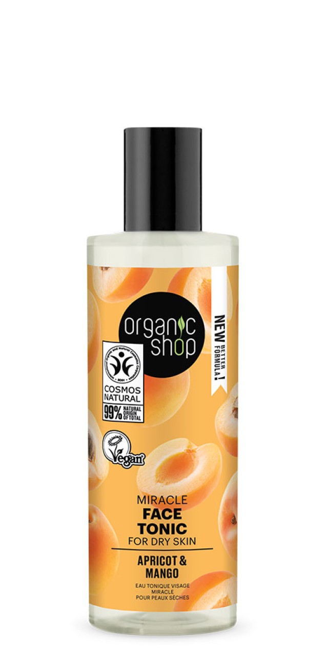 Natura Siberica Organic Shop Miracle Face Tonic For Dry Skin Apricot And Mango Τονωτική Λοσιόν Προσώπου για Ξηρές Επιδερμίδες 150ml