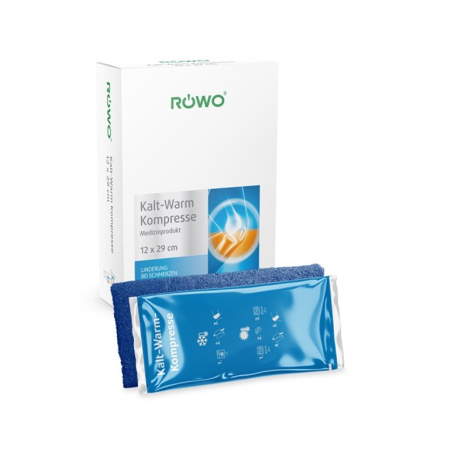 Euromed ΣΕΤ Rowo Κομπρέσες Κρυοθεραπείας - Θερμοθεραπείας με Velcro και Ελαστική Ταινία Στερέωσης 12x29cm 1 Τεμάχιο