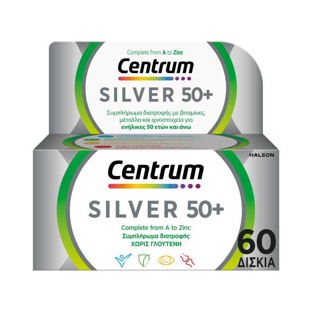 Centrum Silver 50+ Πολυβιταμίνη για Ενήλικες 50 Ετών και Άνω 60 Δισκία