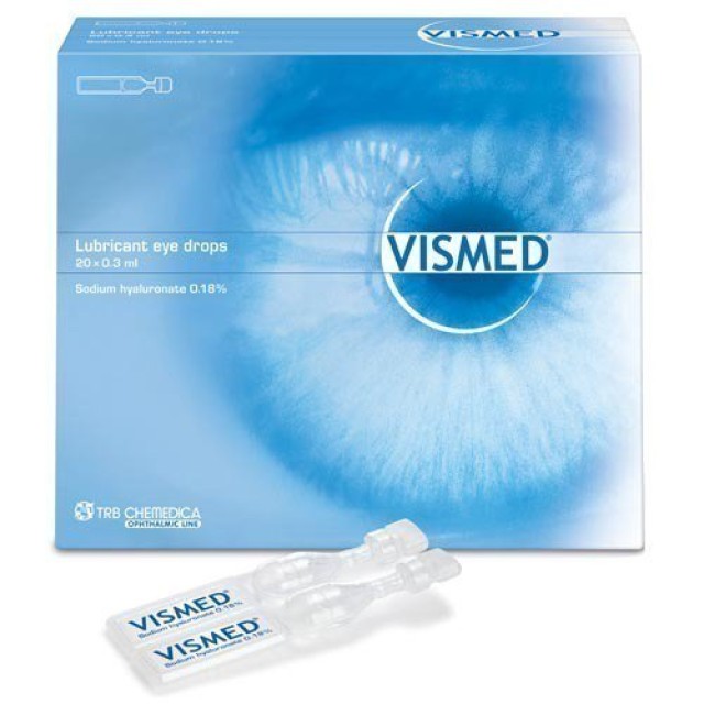 Vismed Lubricant Eye Drops Οφθαλμικές Σταγόνες με 0.18% Υαλουρονικό Νάτριο για την Ξηροφθαλμία 20 Αμπούλες x 0,3ml