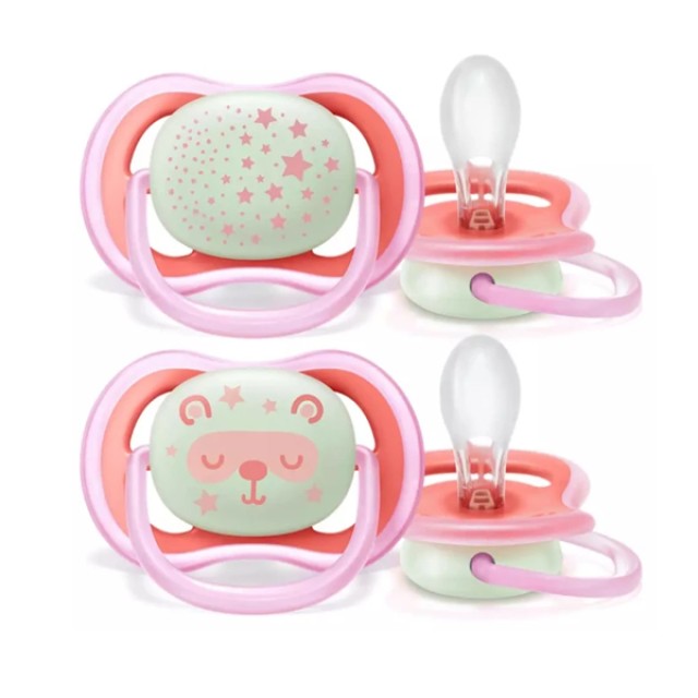 Avent Philips Ultra Air Night Πιπίλα Σιλικόνης Για Κορίτσι 6-18m+ [SCF …