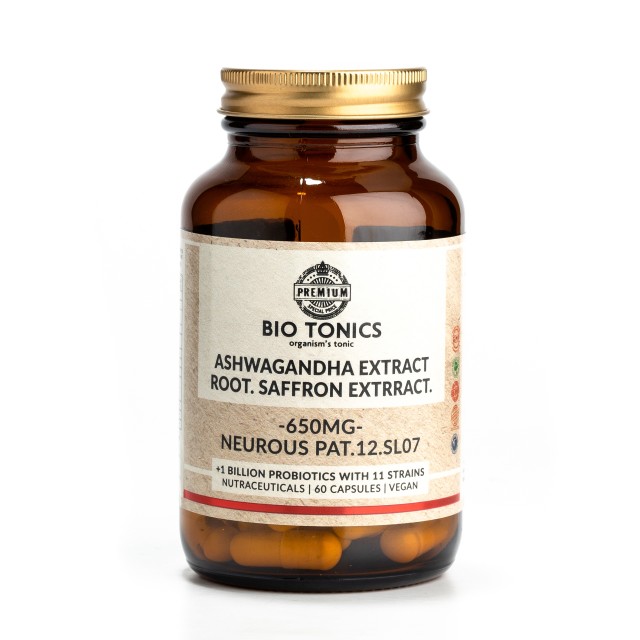 Bio Tonics Ashwagandha & Root Saffron Extract 650mg Βότανα για Ανακούφ &hellip;