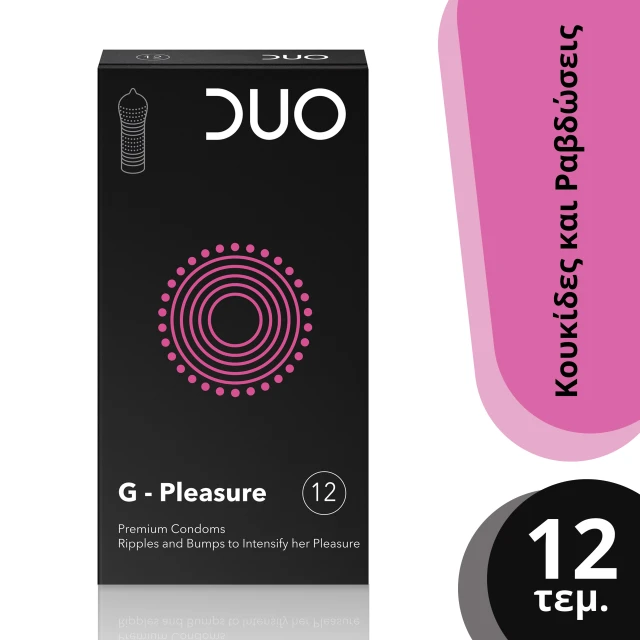 Duo G - Pleasure Condoms With Dots and Stripes 12 Pieces Duo G - Pleasure Condoms With Dots and Stripes 12 Pieces