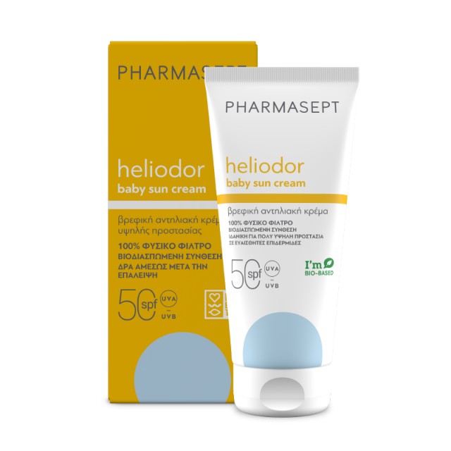 Pharmasept Heliodor Baby Sun Cream SPF50 με Φυσικό Αντηλιακό Φίλτρο Βρ …