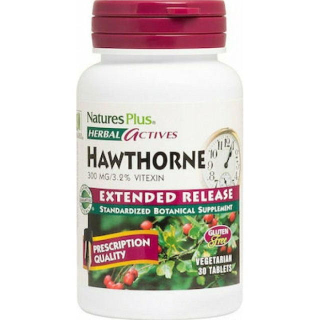Nature's Plus Hawthorne 300mg για την Καλύτερη Οξυγόνωση της Καρδιάς & των Ιστών 30 Ταμπλέτες