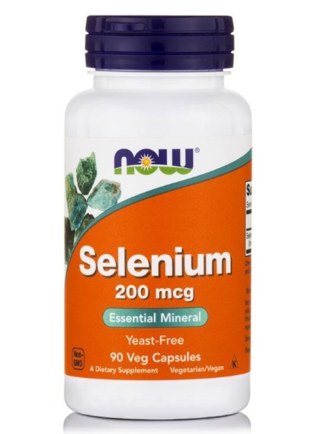 Now Foods Selenium 200mcg Συμπλήρωμα Διατροφής Με Σελήνιο 90 Κάψουλες