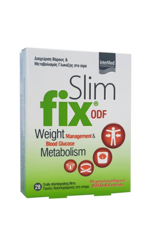 Intermed Slim Fix ODF Συμπλήρωμα Διατροφής για την Αύξηση των Καύσεων του Οργανισμού και τον Μεταβολισμό 28 Διασπειρόμενες Ταινίες