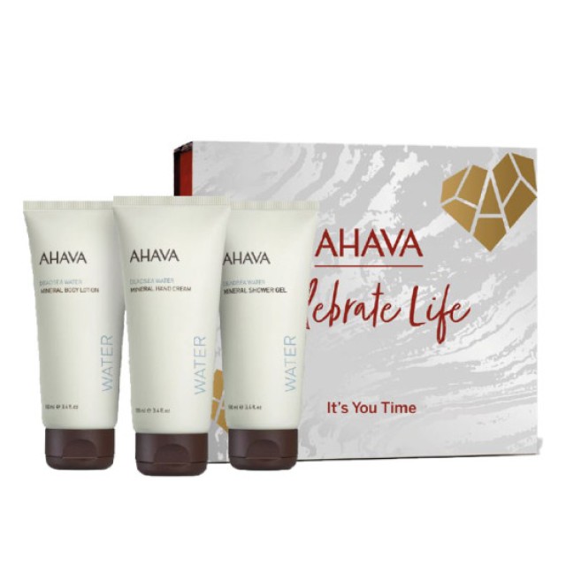 Ahava PROMO Celebrate Life Its you Time Mineral Body Lotion 100ml - Mineral Hand Cream 100ml - Mineral Shower Gel 100ml