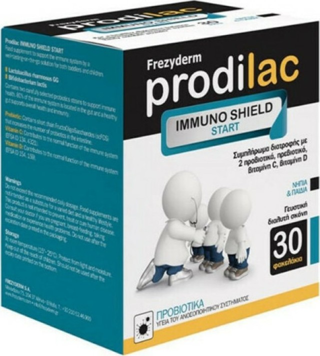 Frezyderm Prodilac Immuno Shield Start Συμπλήρωμα Διατροφής Προβιοτικών για Νήπια και Παιδιά 30 Φακελάκια Frezyderm Prodilac Immuno Shield Start Συμπλήρωμα Διατροφής Προβιοτικώ …