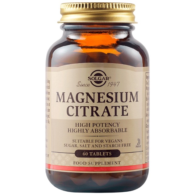 Solgar  Magnesium  Citrate 200mg Συμπλήρωμα Διατροφής Μαγνησίου 60 Ταμ &hellip;
