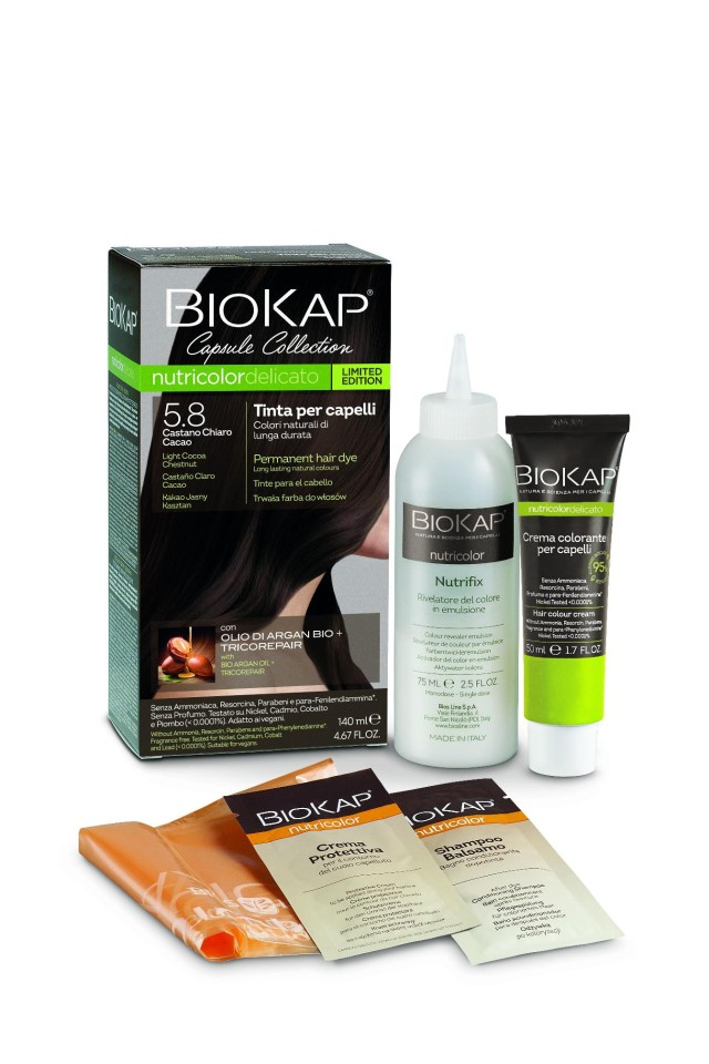 Biokap Nutricolor Delicato No5.8 Light Cocoa Chestnut Βαφή Μαλλιών Κασ &hellip;