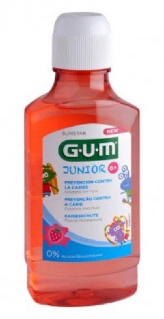 Gum Junior 6+ Rinse Στοματικό Διάλυμα Φράουλα 300ml [3022]
