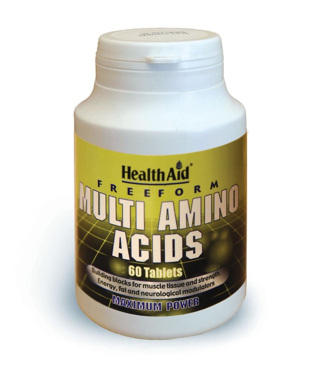 Health Aid  Multi Amino Acids Συμπλήρωμα Διατροφής με Αμινοξέα που Συμβάλλουν στην Παραγωγή Πρωτεϊνών 60 Ταμπλέτες