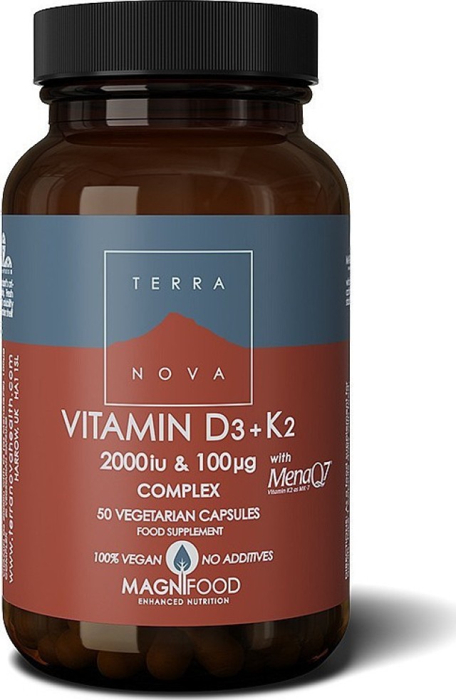 Terranova Vitamin D3 2000IU + K2 100μg Complex Συμπλήρωμα Διατροφής γι …