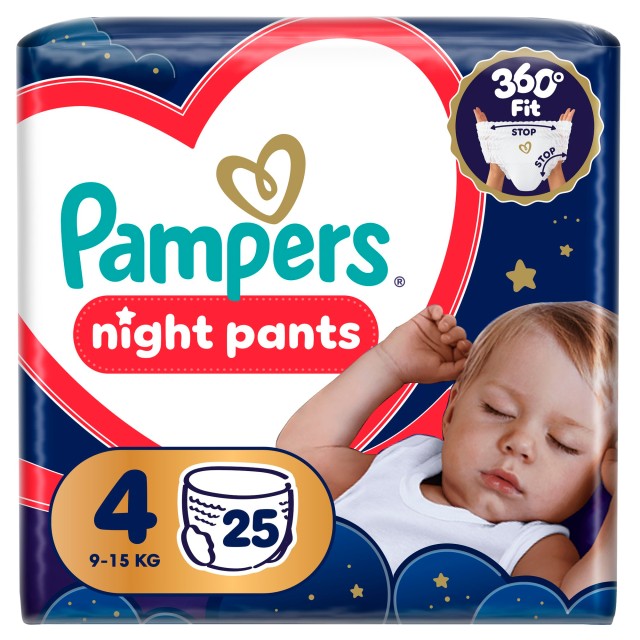 Pampers Night Pants Μέγεθος 4 [9-15kg] 25 Πάνες - Βρακάκι