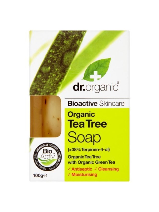 Dr. Organic Tea Tree Soap Φυτικό Αντιβακτηριδιακό Σαπούνι με Βιολογικό …