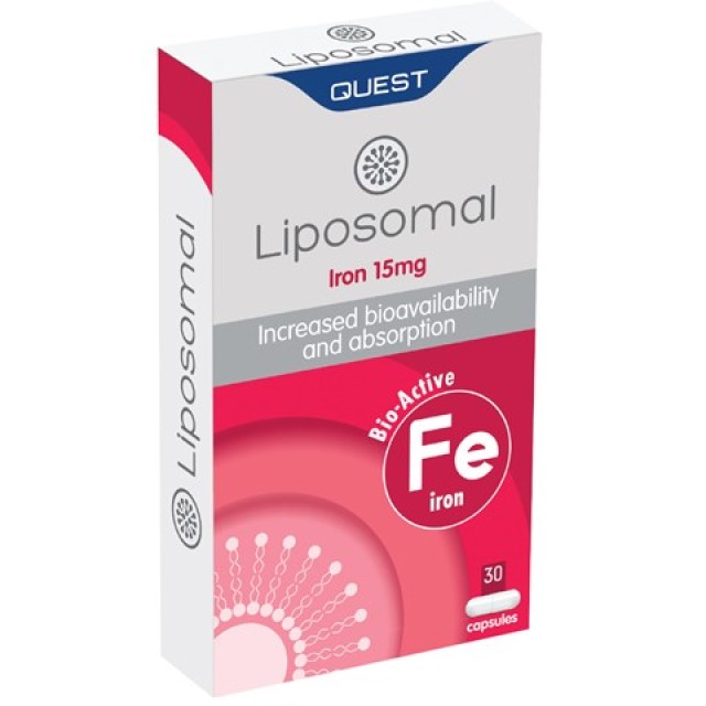 Quest Liposomal Iron 15mg Συμπλήρωμα Διατροφής με Λιποσωμικό Σίδηρο 30 …