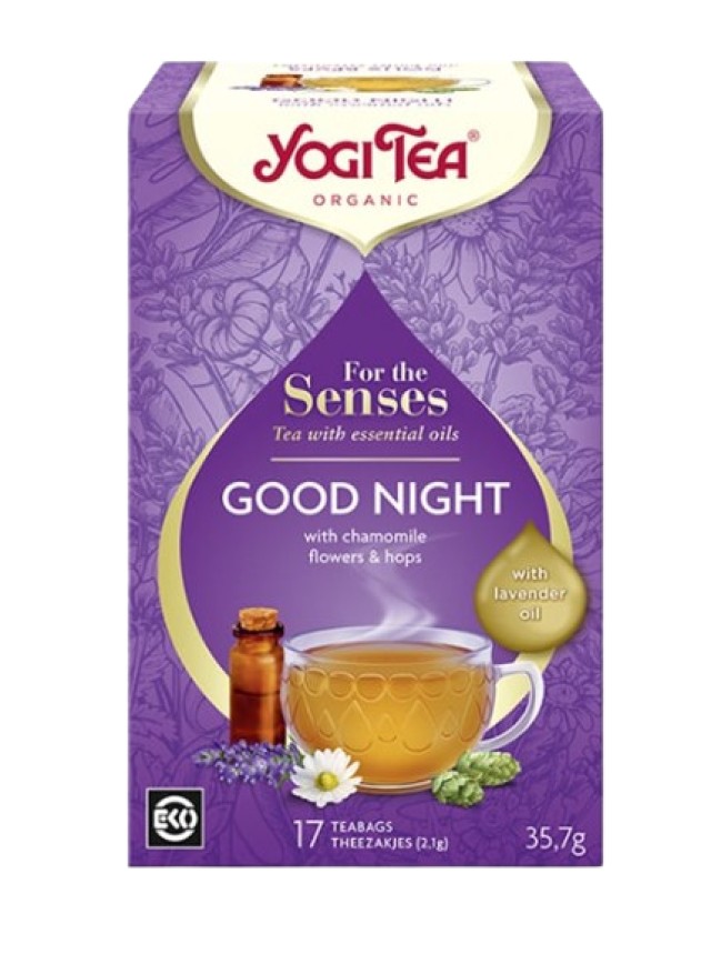 Yogi Tea For the Senses Good Night Όνειρα Γλυκά, Χαρίζει Ηρεμία & Χαλάρωση 17 Φακελάκια x 2,1gr [35,7gr]
