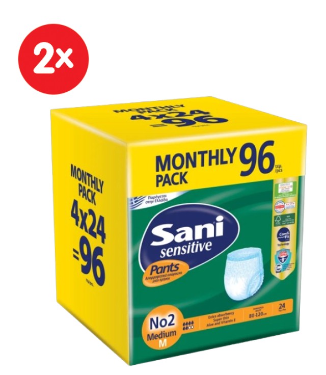 Sani SET Sensitive Pants Monthly Pack Medium No2 Ελαστικό Εσώρουχο Ακρ …