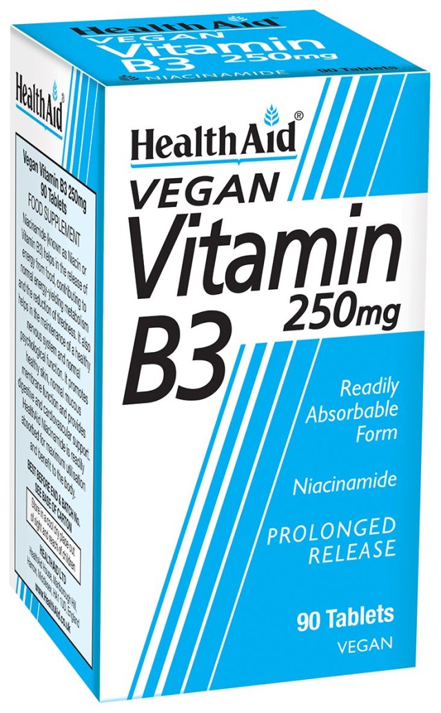 Health Aid Vitamin B3 (Niacin) 250mg, Χρήσιμη για την παραγωγή ενέργει …