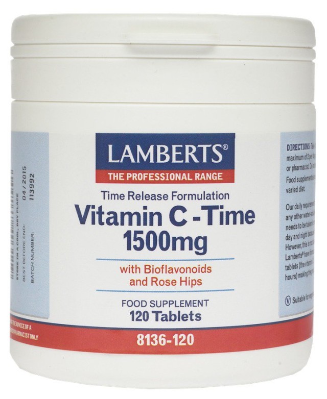 Lamberts Vitamin C Time Release 1500mg Συμπλήρωμα Διατροφής με Βιταμίνη C 120 Ταμπλέτες