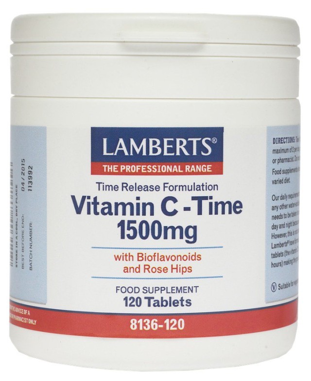 Lamberts Vitamin C Time Release 1500mg Συμπλήρωμα Διατροφής με Βιταμίν …