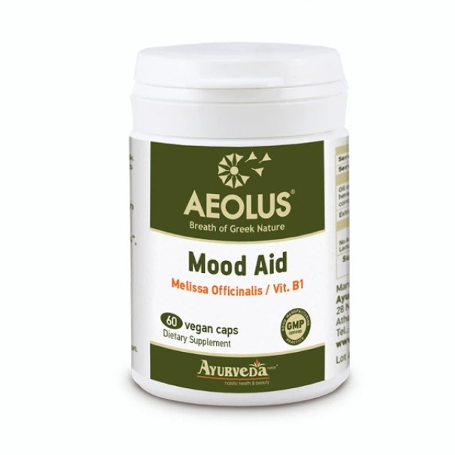 Himalaya Aeolus Mood Aid Συμπλήρωμα Διατροφής για Καλή Διάθεση & Ευεξία με Μελισσόχορτο και Βιταμίνη Β1 60 Κάψουλες