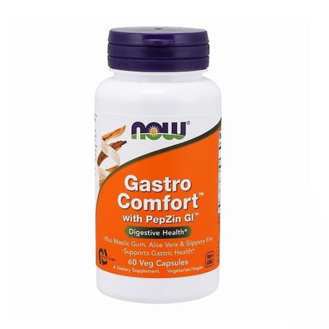 Now Foods Gastro Comfort With PepZin GL Συμπλήρωμα Διατροφής για την Υγιή Υποστήριξη του Στομάχου 60 Φυτικές Κάψουλες