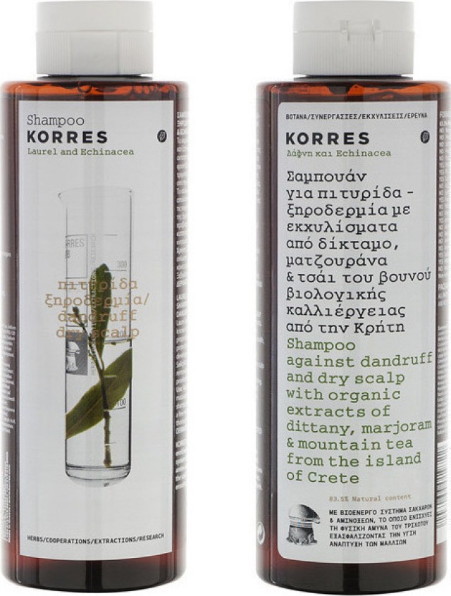 Korres Shampoo Δάφνη & Echinacea 250ml 1+1 Δώρο