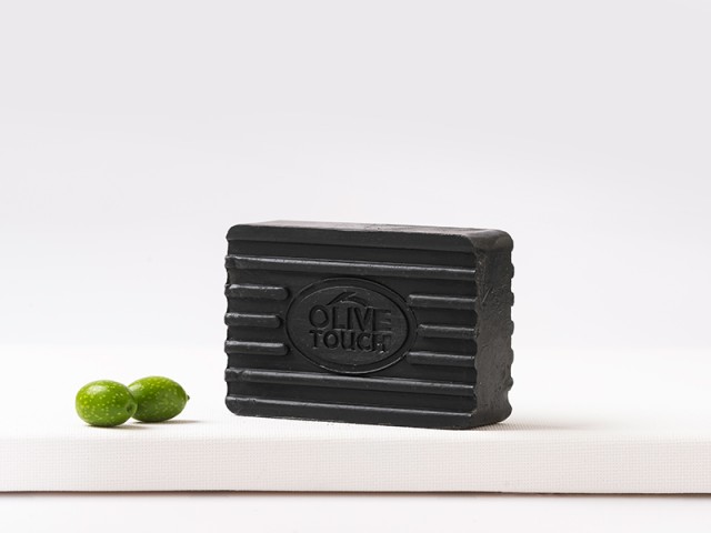 Olive Touch Caviar Black Lava Effect Soap Bar Χειροποίητο Σαπούνι με Ηφαιστειακή Λάβα 100gr