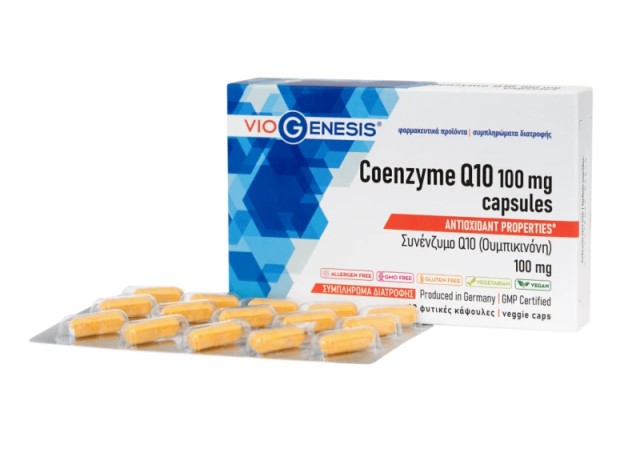 Viogenesis Coenzyme Q10 100mg με Αντιοξειδωτική Δράση, 30 Φυτικές &hellip;