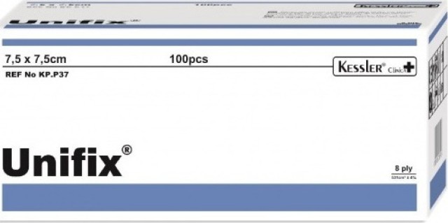 Kessler Unifix 8ply μη Αποστειρωμένες Γάζες 7.5cm x 7.5cm 100 Τεμάχια
