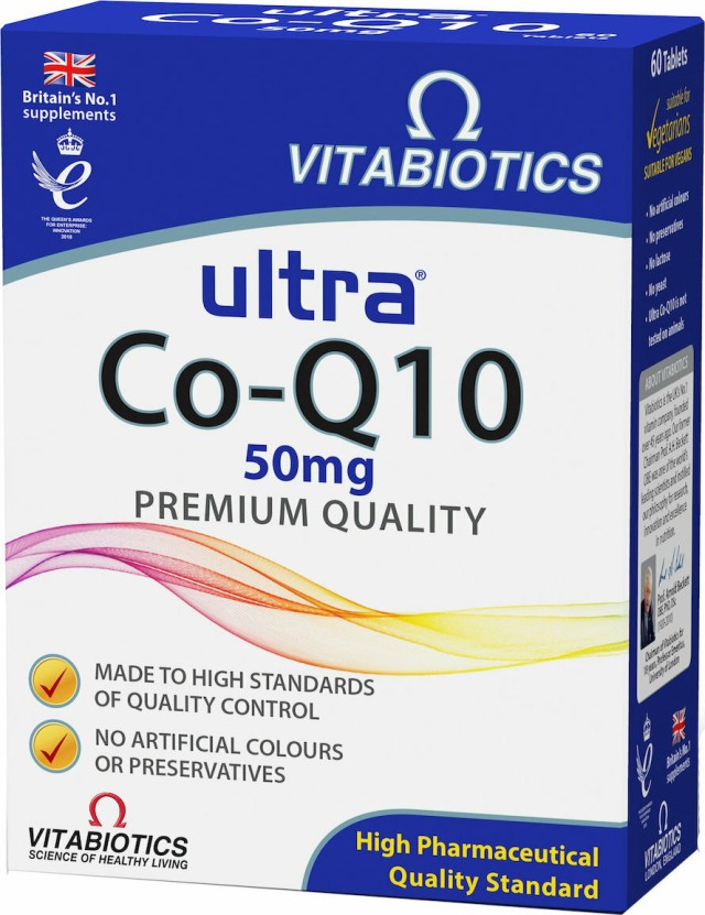 Vitabiotics Ultra Co - Q10 High Pharmaceutical Quality Standard 50mg Συμπλήρωμα Διατροφής Συνένζυμου Q10 60 Δισκία