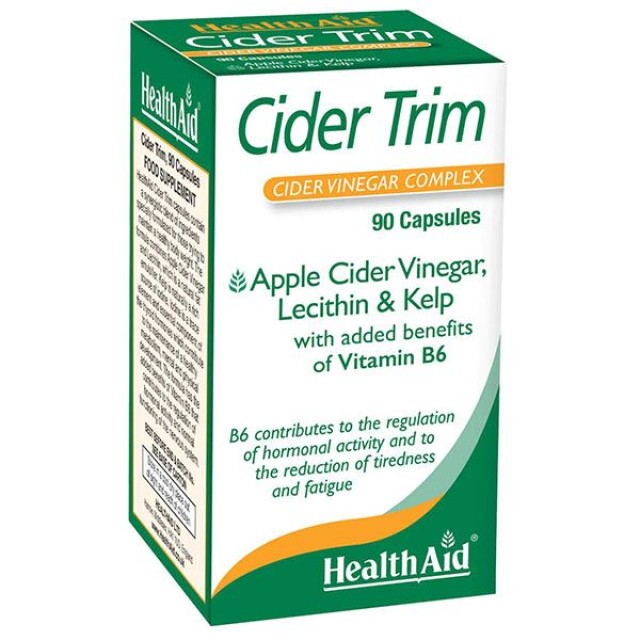 Health Aid Cider Trim Συμπλήρωμα Αδυνατίσματος με Μηλόξυδο 90 Κάψουλες