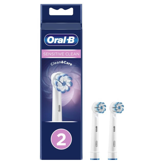Oral B Sensitive Clean Ανταλλακτικές Κεφαλές Ηλεκτρικής Οδοντόβουρτσας 2 Τεμάχια