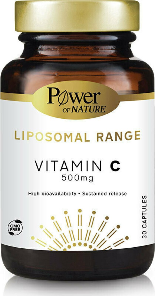Power Health Power Of Nature Liposomal Range Vitamin C Sustained Release 500mg Συμπλήρωμα Διατροφής για την Ενίσχυση του Ανοσοποιητικού Συστήματος 30 Κάψουλες
