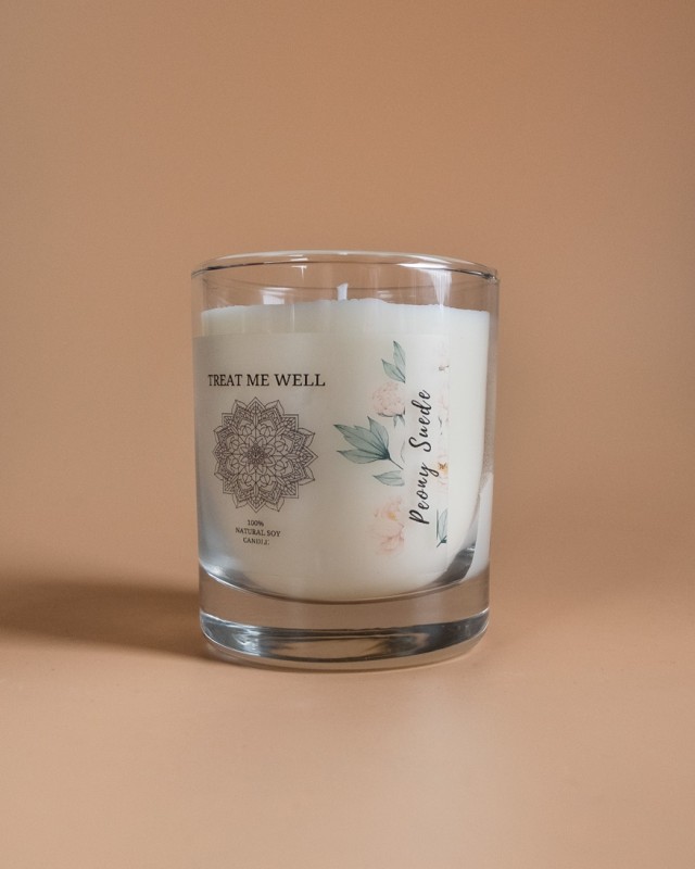 Treat me Well Candle Peony Suede Κερί Σόγιας με Αρωματικό Έλαιο Παιώνι &hellip;