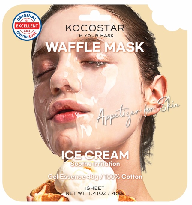 Kocostar Waffle Ice Cream Face Mask Εμποτισμένη Καταπραϋντική Μάσκα Προσώπου για Ευαίσθητες Επιδερμίδες 40gr