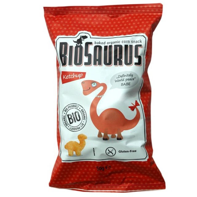 Biosaurus Παιδικά γαριδάκια Δεινόσαυρος με κέτσαπ (χωρίς γλουτένη) 50g …