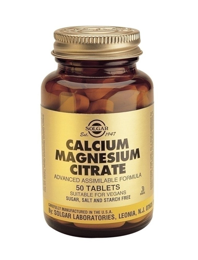 Solgar Calcium Magnesium Citrate Συμπλήρωμα Διατροφής Ασβεστίου - Μαγνησίου 50 Ταμπλέτες